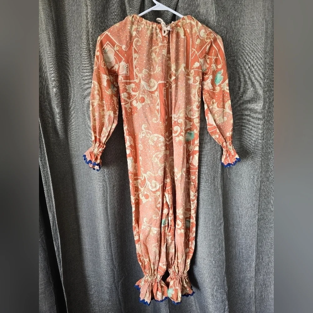 Handmade Vintage 90s Youth Clown Costume Orange & Blue Size M